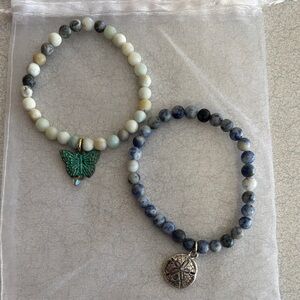 Elegant Beaded Bracelet Set with Butterfly and starfish Charms